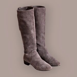 Women Vintage Suede Gray Knee-high Boots By Nine West Size 7.5Med.